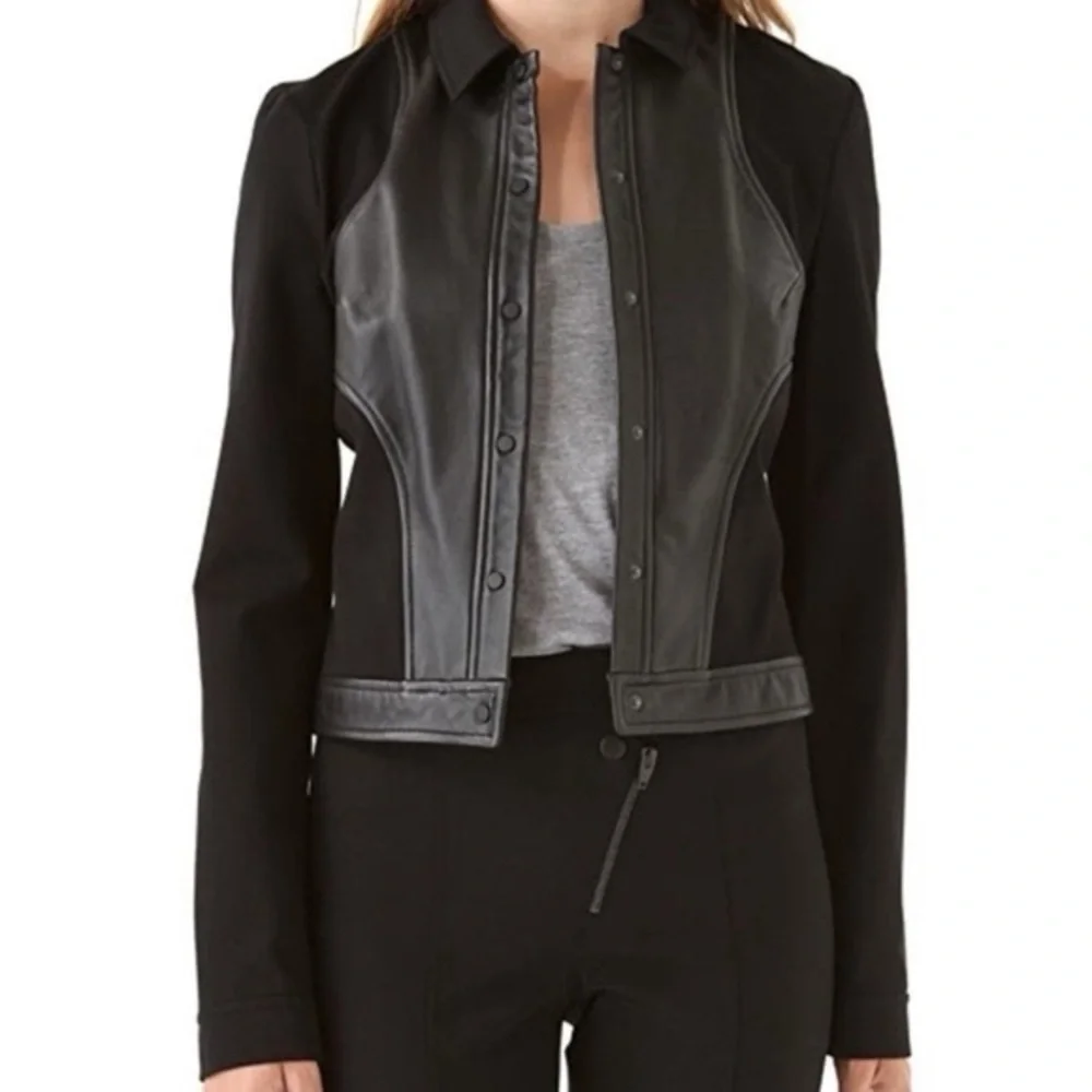 Alexander Wang Lambskin Leather Panel Jacket
